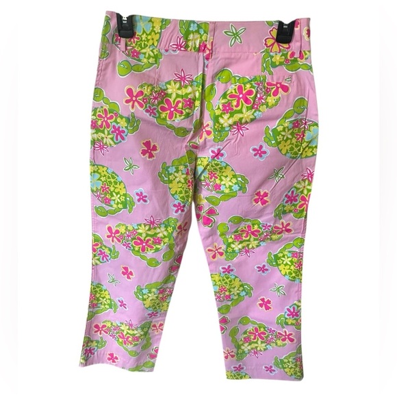 Lilly Pulitzer Pink Floral Capri Pants size 2 - Picture 2 of 7
